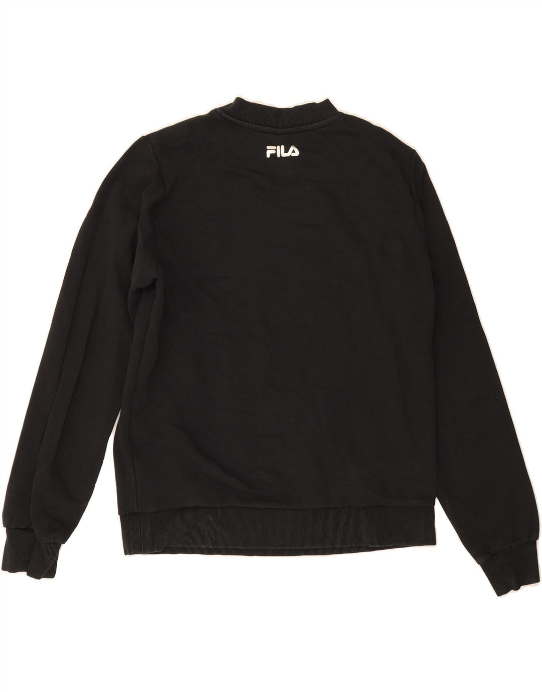 FILA Womens Sweatshirt Jumper UK 14 Medium Black Cotton Vintage Fila and Second-Hand Fila from Messina Hembry 