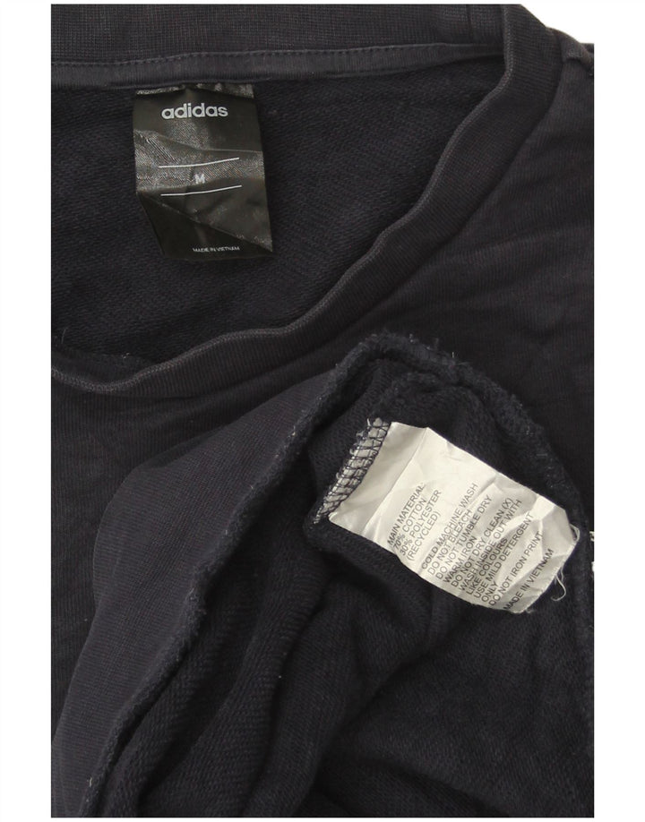 Adidas Mens Sweatshirt Jumper Medium Navy Blue Cotton