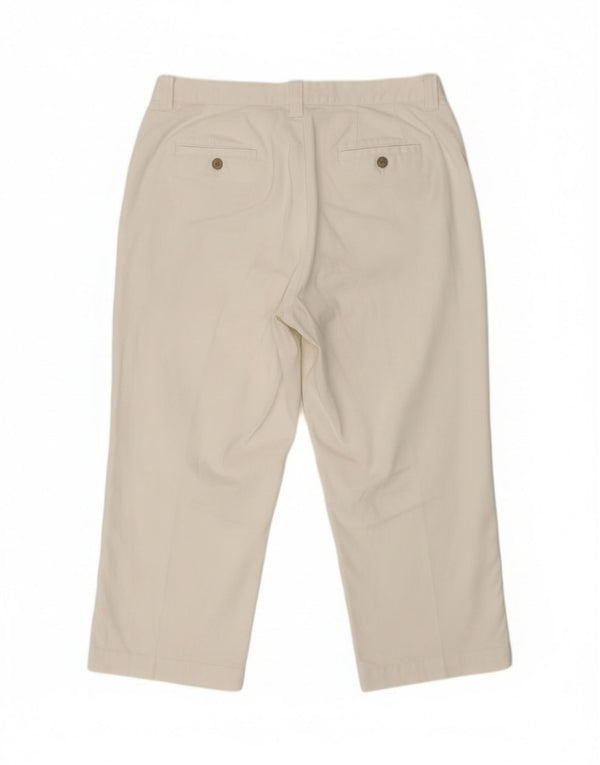 Lee Womens High Waist Loose Fit Bermuda Shorts US 16 XL W34  White Cotton