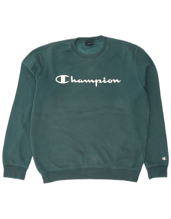 Champion Mens Graphic Sweatshirt Jumper Large Green Oxid