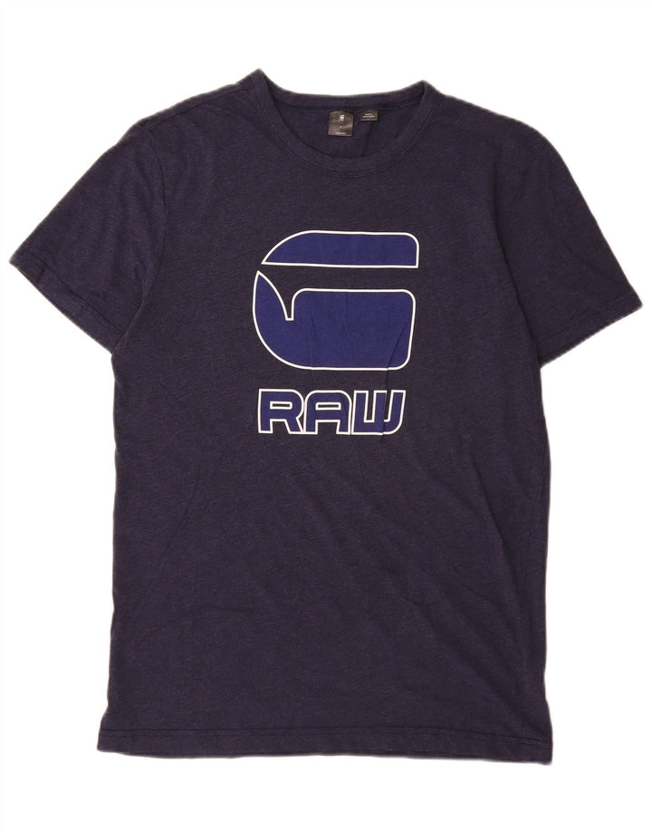 G-Star Mens Graphic T-Shirt Top Medium Navy Blue Cotton