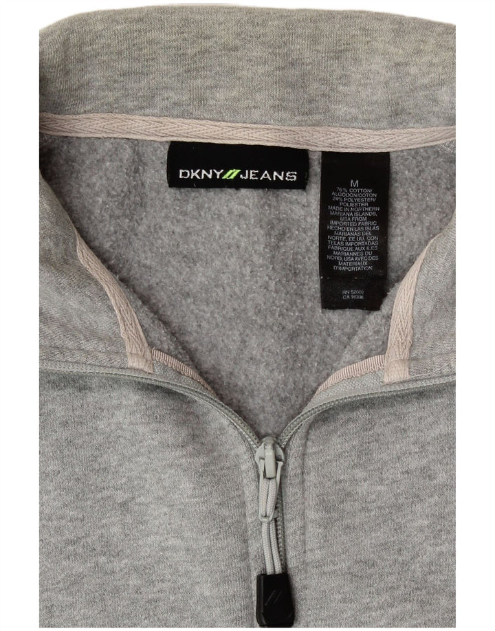 Dkny Mens Graphic Tracksuit Top Jacket Medium Grey Cotton