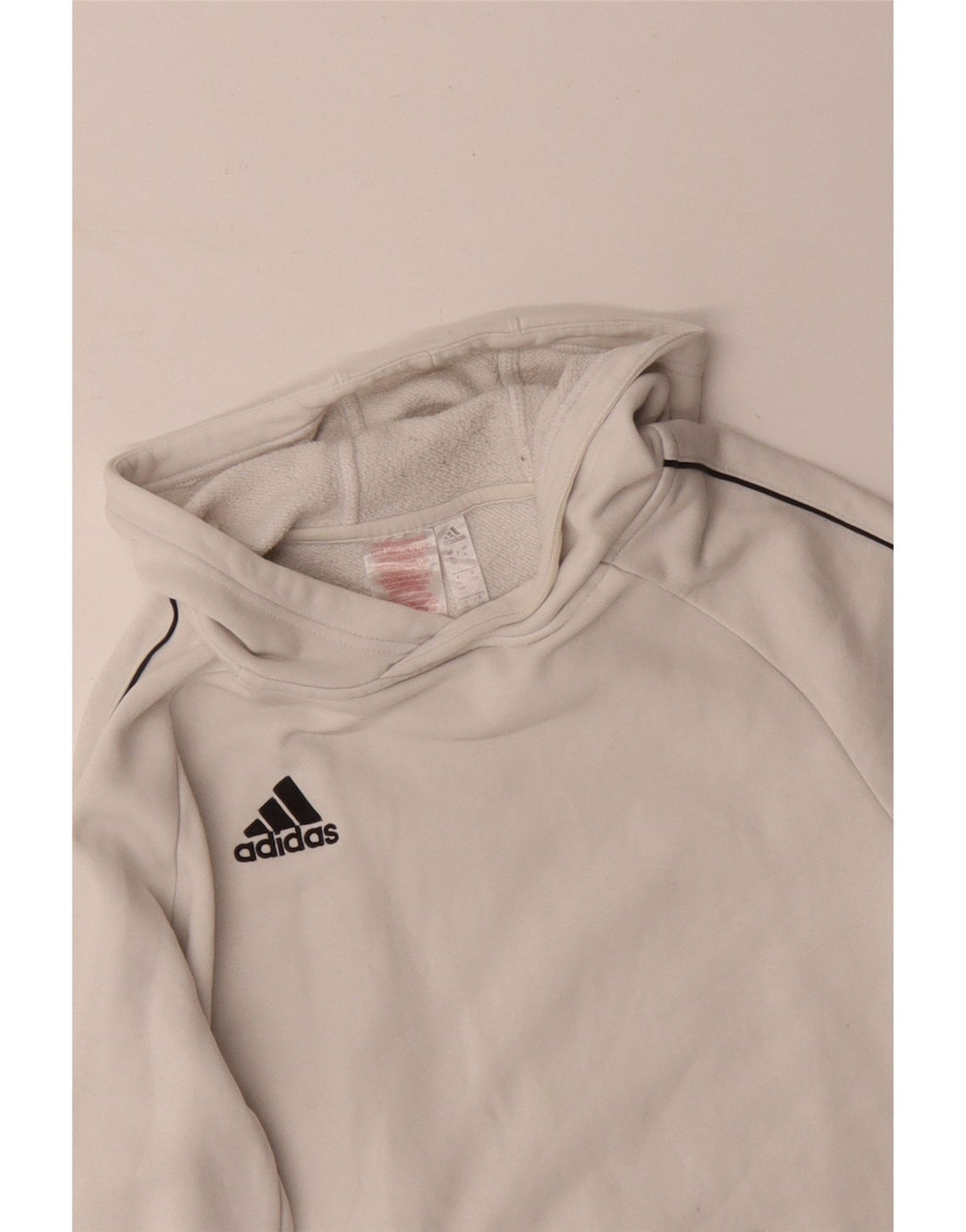 ADIDAS Boys Hoodie Jumper 15-16 Years White Cotton