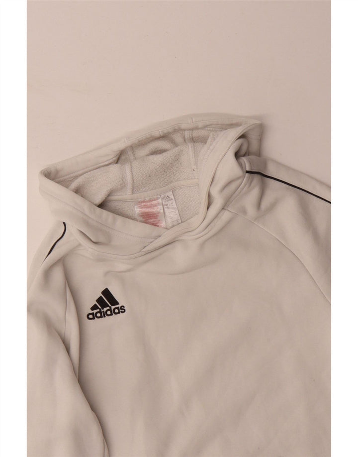 ADIDAS Boys Hoodie Jumper 15-16 Years White Cotton