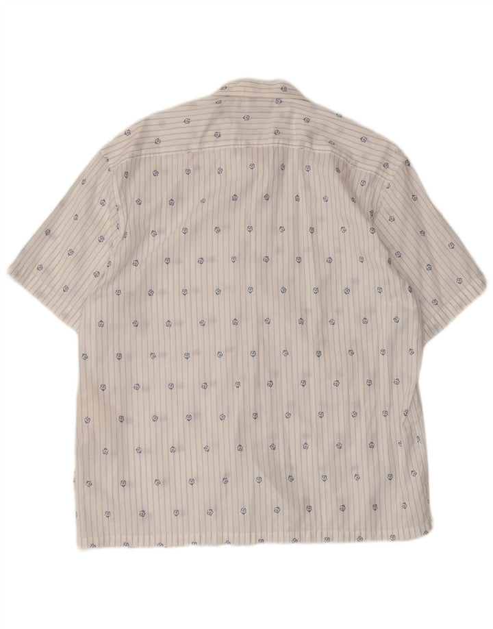 Ted Baker Mens Short Sleeve Shirt Size 3 Medium White Striped Cotton