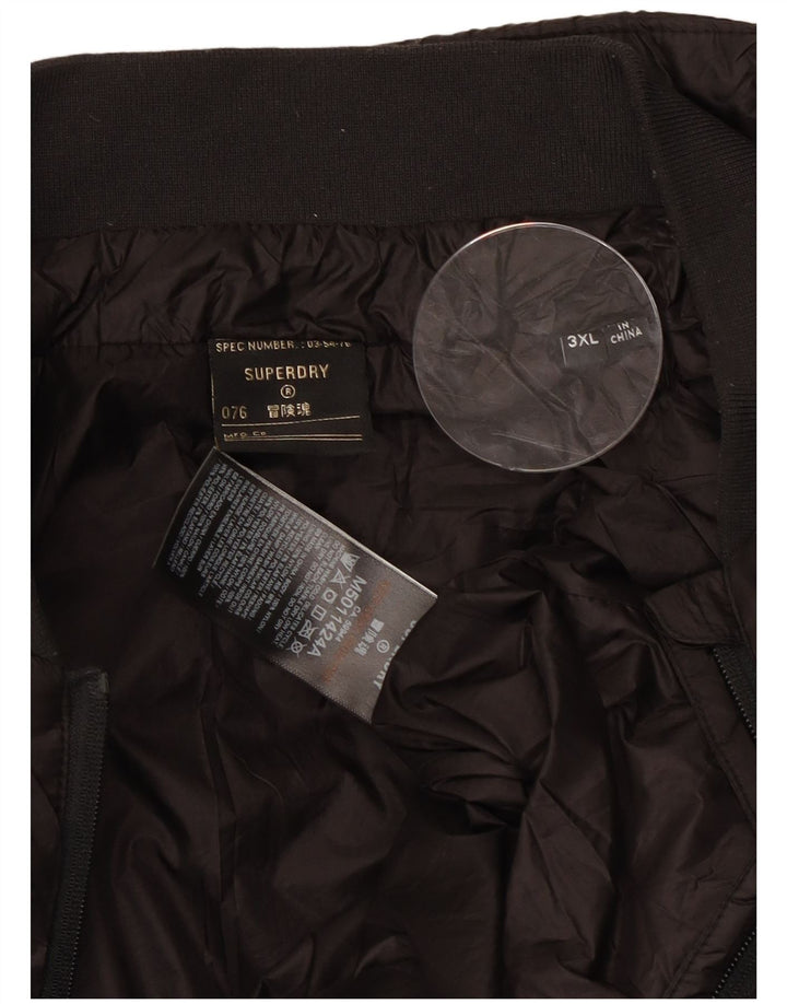 SUPERDRY Mens Padded Jacket UK 46 3XL Black Nylon