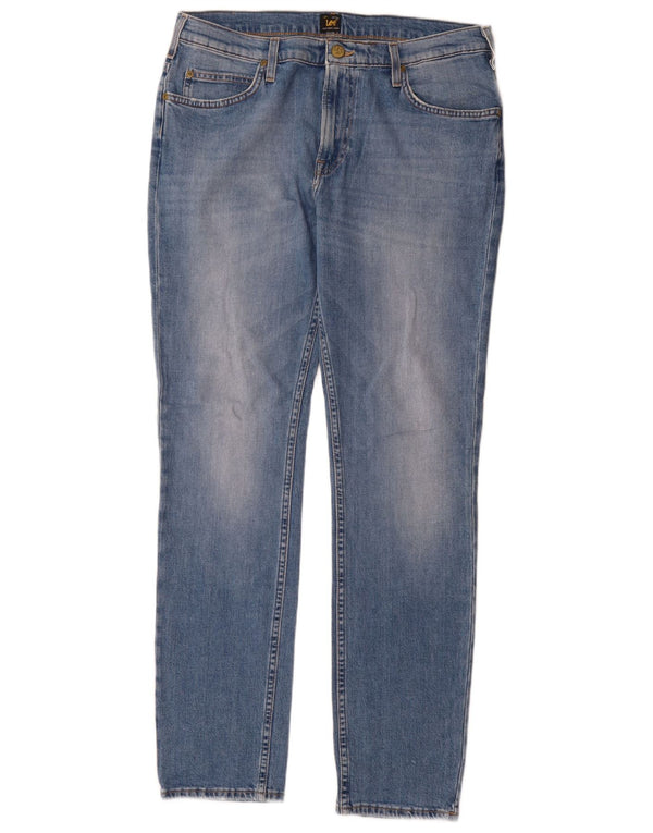 Lee Mens Rider Slim Jeans W34 L32 Blue Cotton