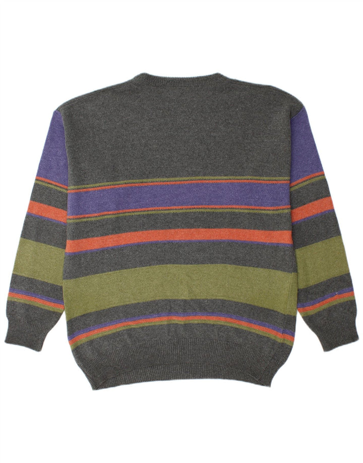LINEA Mens Crew Neck Jumper Sweater IT 48 Medium Multicoloured Striped