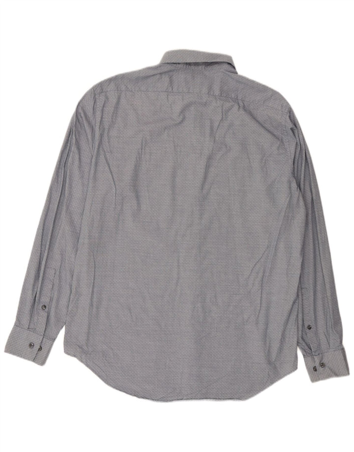 Calvin Klein Mens Slim Fit Shirt Large Navy Blue Geometric