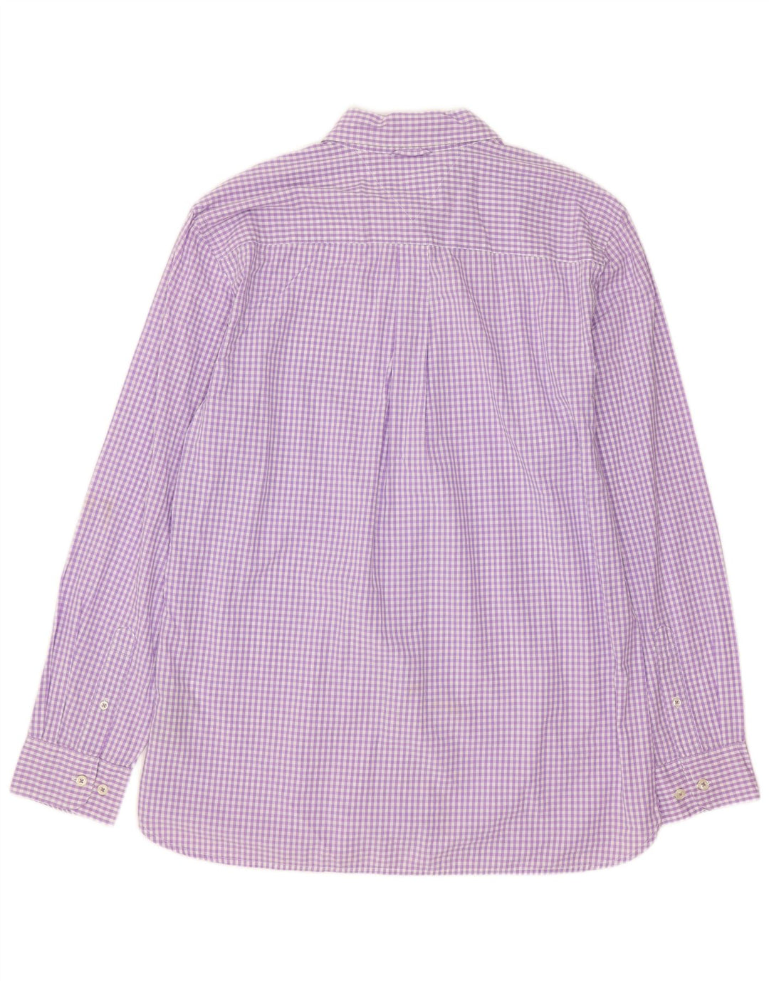 Tommy Hilfiger Mens Custom Fit Shirt Large Purple Gingham Cotton