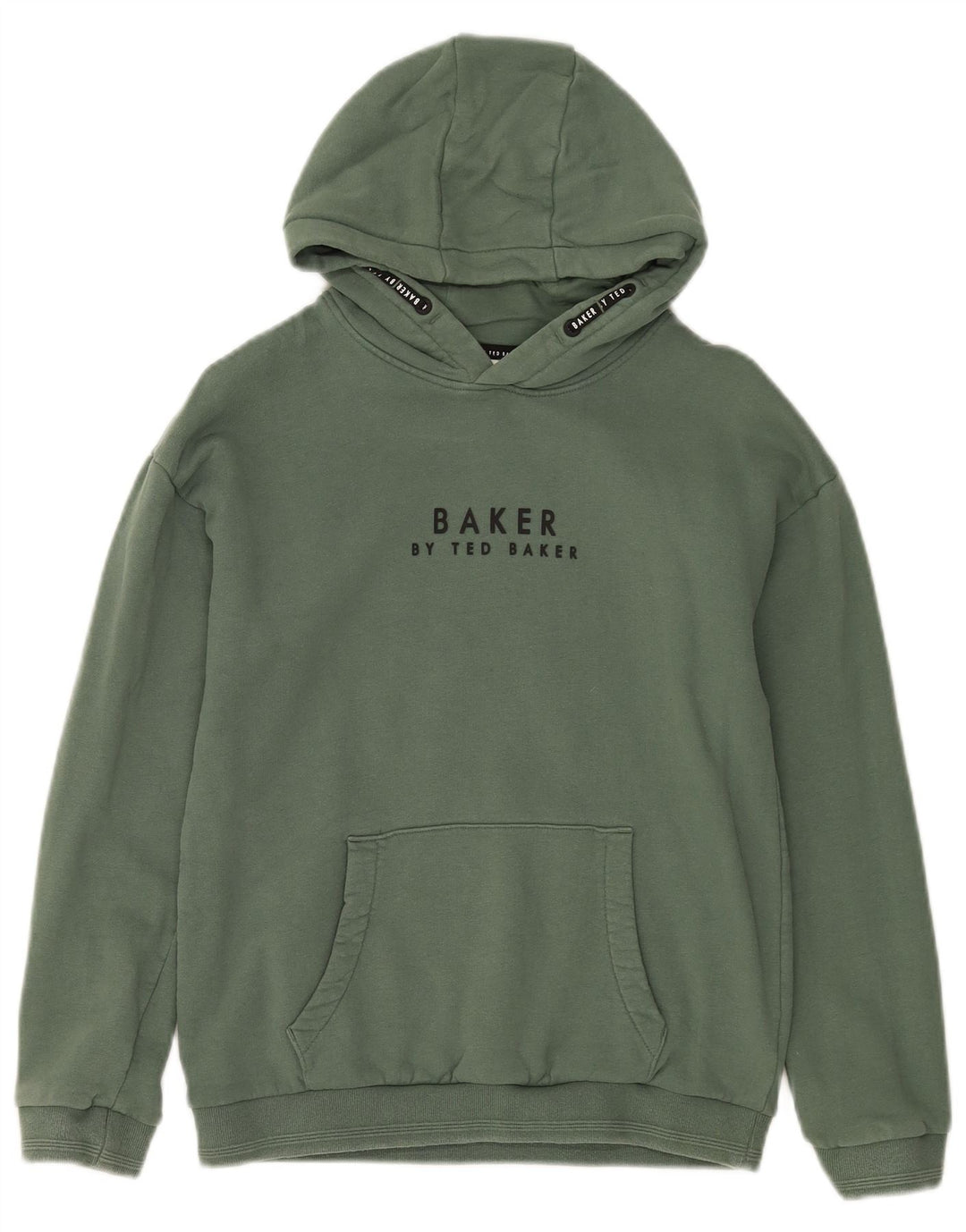 TED BAKER Girls Graphic Hoodie Jumper 11-12 Years Green Cotton