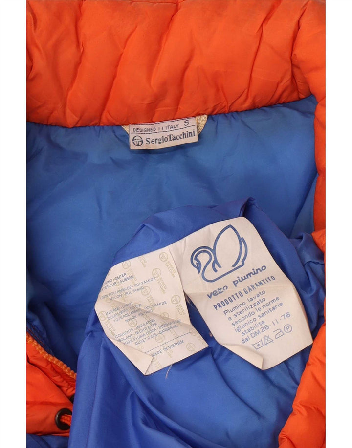 Sergio Tacchini Mens Hooded Padded Jacket UK 36 Small Orange Polyamide