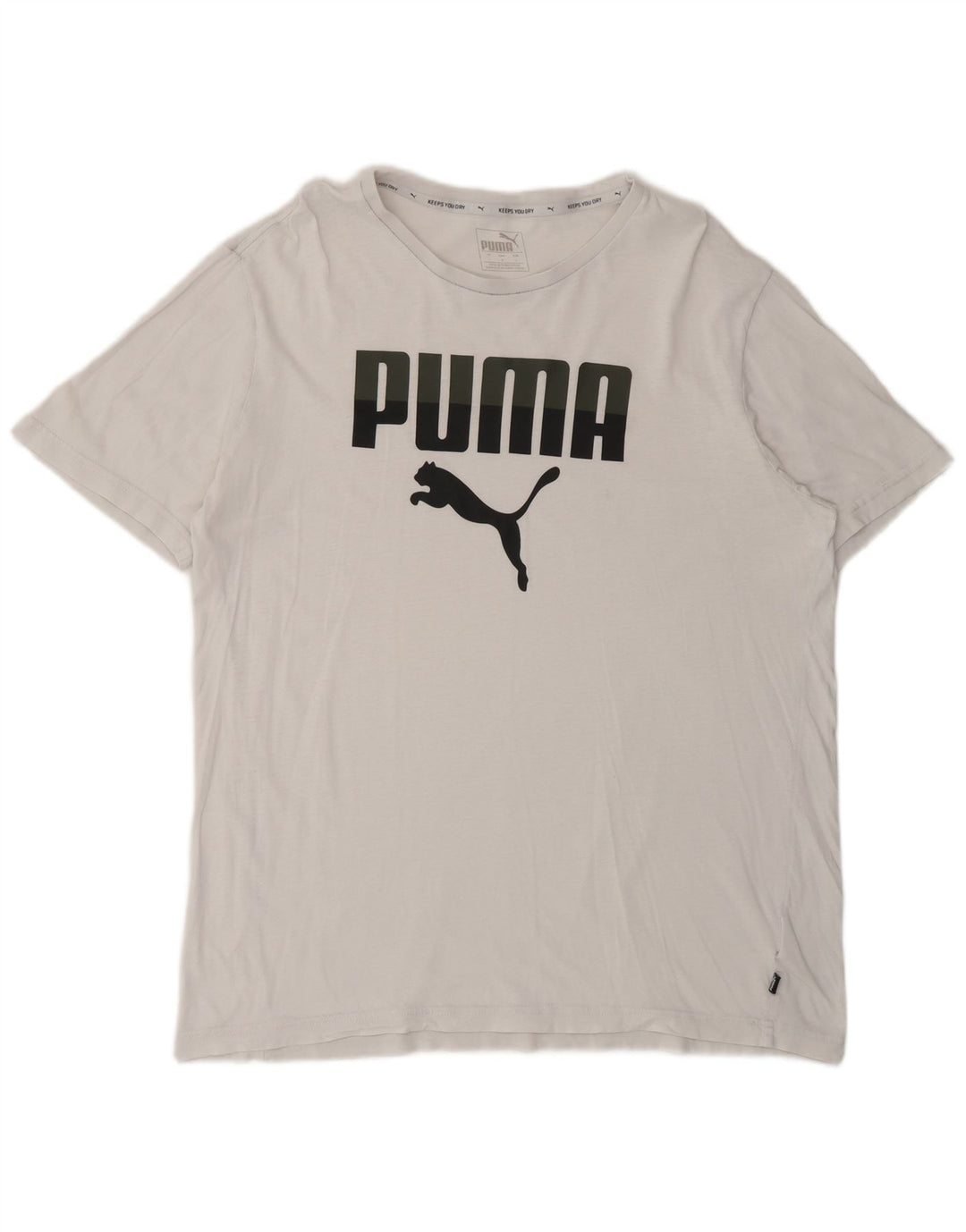 PUMA Mens Graphic T-Shirt Top Large White