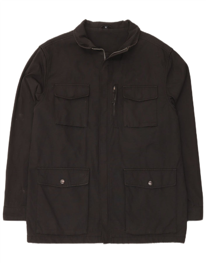 DECATHLON Mens Utility Jacket UK 42 XL Black Polyamide