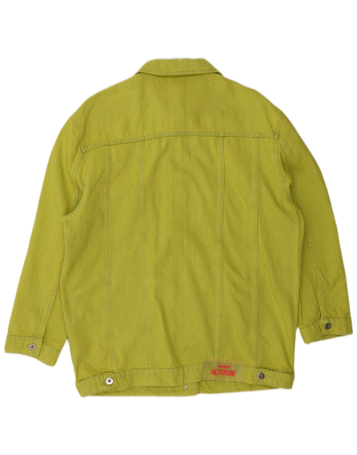 TWINSET Womens Oversized Denim Jacket UK 10 Small Green Cotton Modern