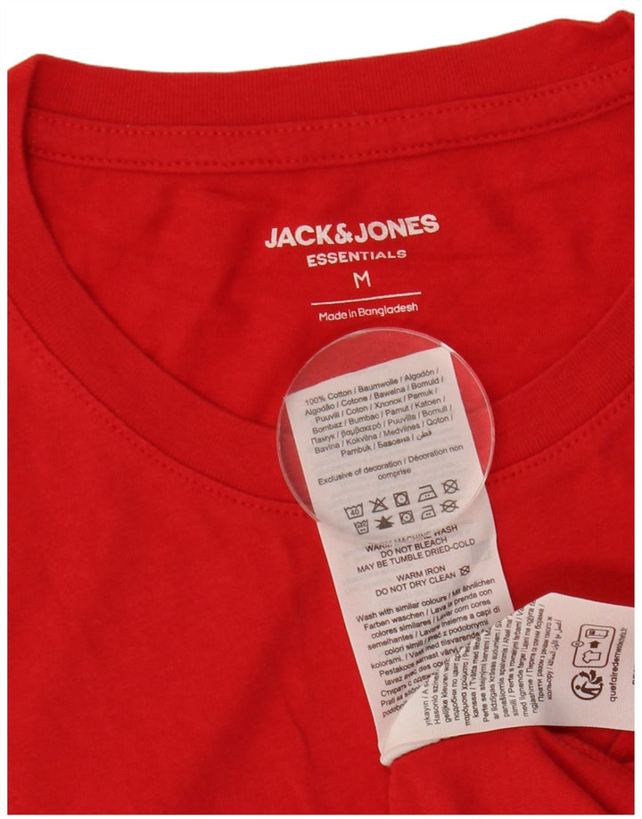 Jack & Jones Mens Graphic T-Shirt Top Medium Red Cotton