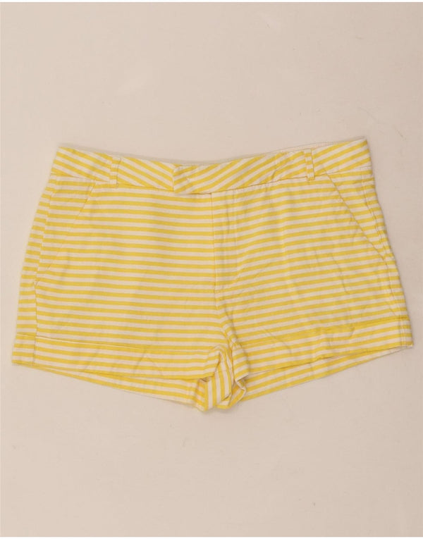 Zara Womens Hot Pants Small W26  Yellow Pinstripe Viscose