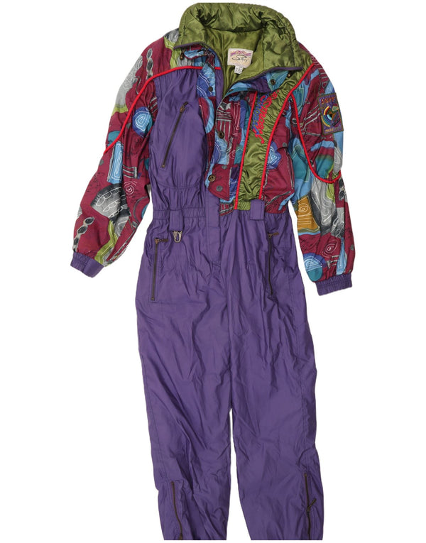 Silvy Womens Unisex Graphic Ski Jumpsuit IT 48 XL Purple Colourblock