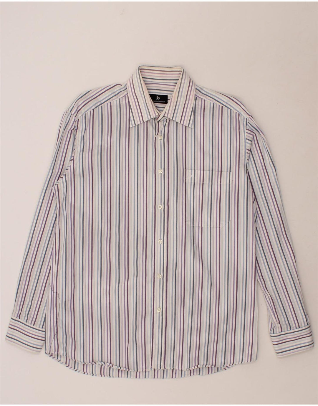 ROCCOBAROCCO Mens Shirt Size 15 1/2 39 Medium Multicoloured Striped Cotton Vintage Roccobarocco and Second-Hand Roccobarocco from Messina Hembry 