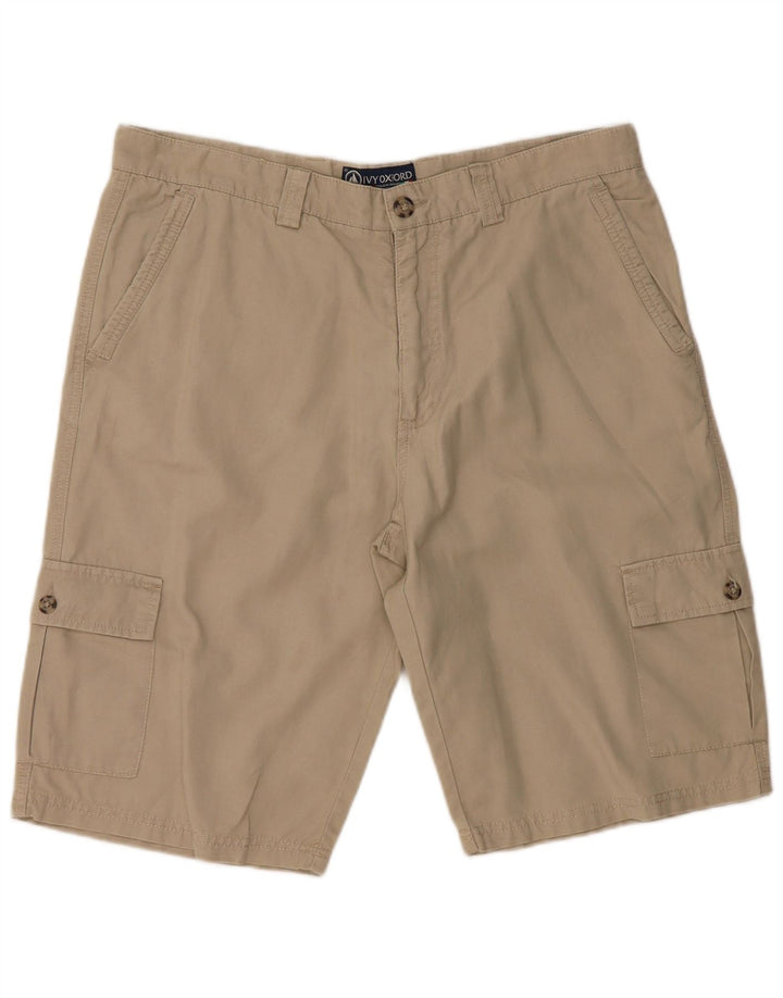 IVY OXFORD Mens Cargo Shorts IT 52 XL W38 Beige Cotton