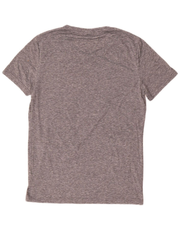 Hugo Boss Mens T-Shirt Top Medium Grey Geometric Polyester