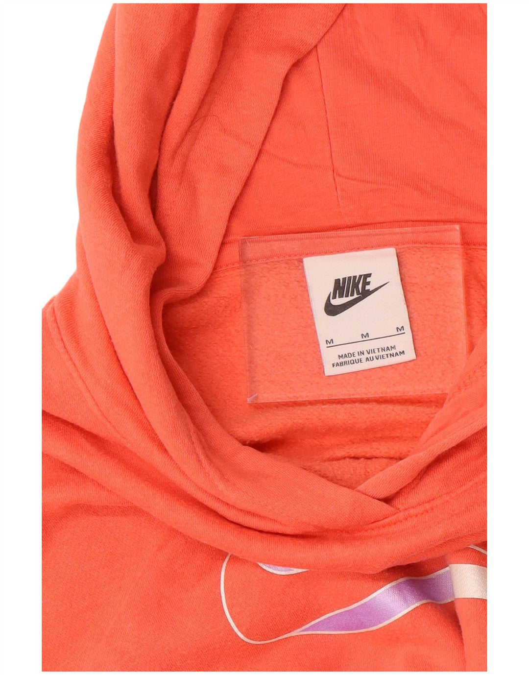 NIKE Womens Oversized Graphic Hoodie Jumper UK 14 Medium Orange