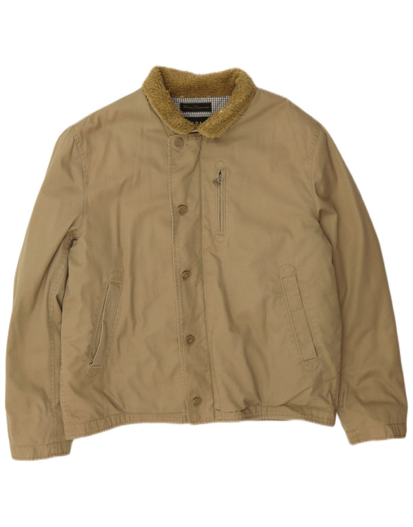French Connection Mens Windbreaker Jacket UK 42 XL Beige Cotton
