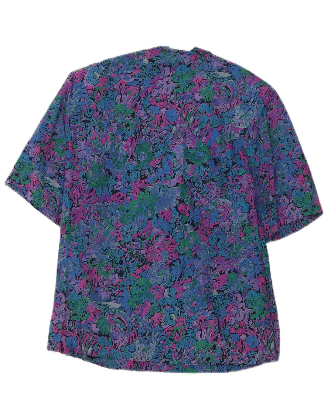 VINTAGE Womens Blouse Top UK 12 Medium Multicoloured Floral