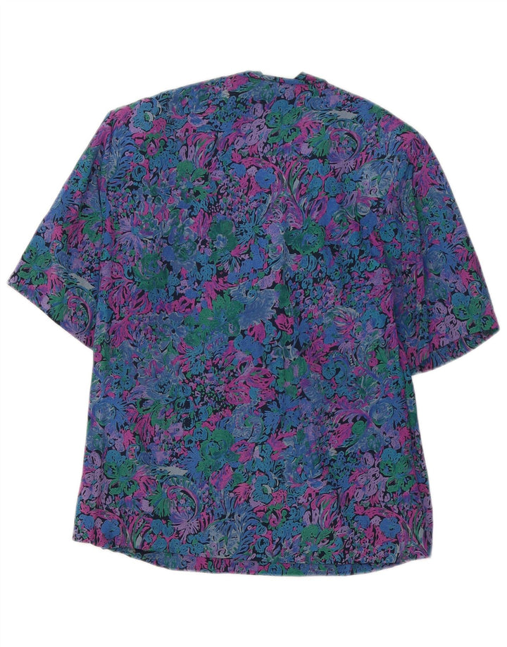 VINTAGE Womens Blouse Top UK 12 Medium Multicoloured Floral