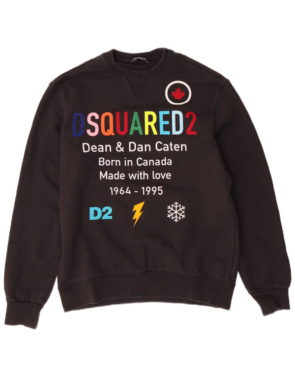 DSQUARED2 Girls Graphic Sweatshirt Jumper 15-16 Years Black Cotton