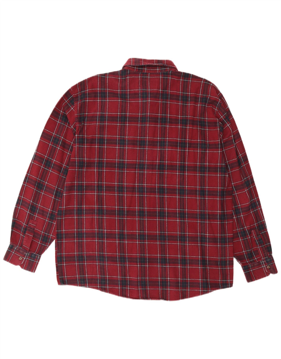 EUROPEAN PROJECT Mens Flannel Shirt XL Burgundy Check Cotton