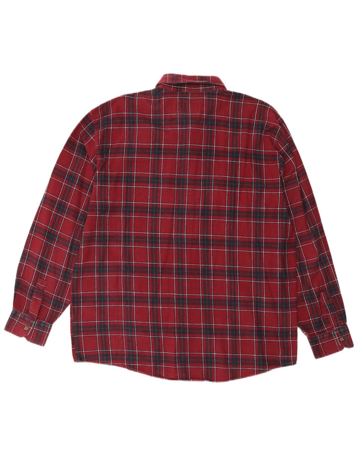 EUROPEAN PROJECT Mens Flannel Shirt XL Burgundy Check Cotton