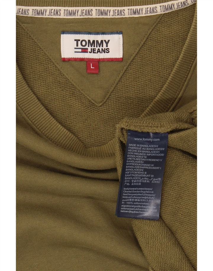 Tommy Hilfiger Mens Sweatshirt Jumper Large Khaki Cotton