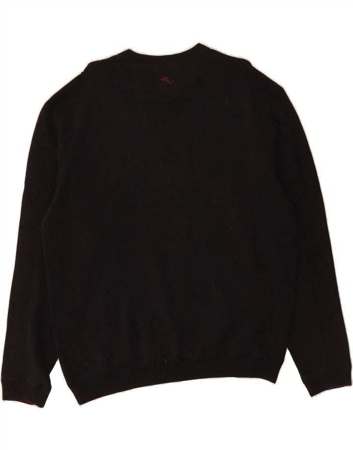 TOMMY BAHAMA Mens V-Neck Jumper Sweater Large Black Vintage Tommy Bahama and Second-Hand Tommy Bahama from Messina Hembry 