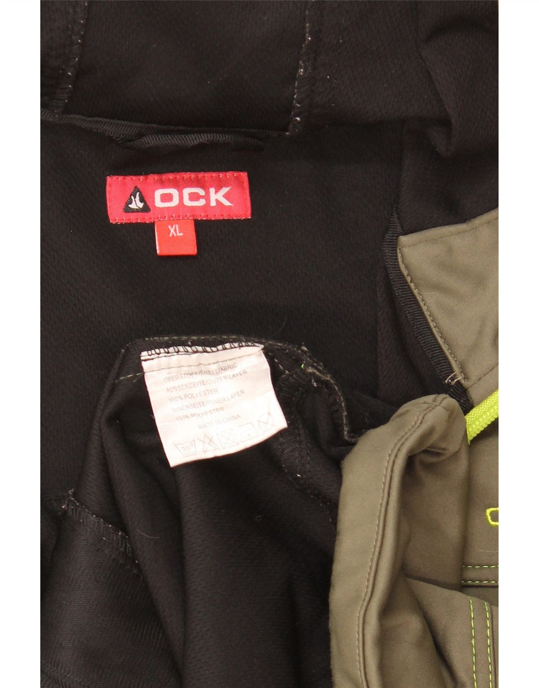 OCK Mens Hooded Tracksuit Top Jacket XL Khaki Polyester