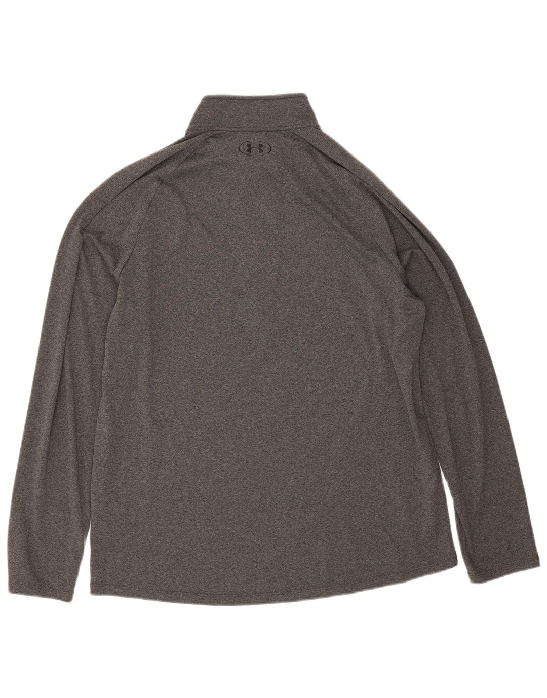 Under Armour Mens Zip Neck Pullover Tracksuit Top Large Grey Polyester