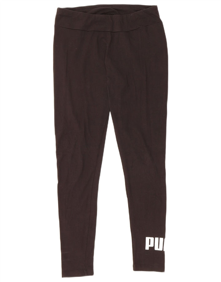 PUMA Womens Graphic Leggings UK 14 Medium Black Cotton