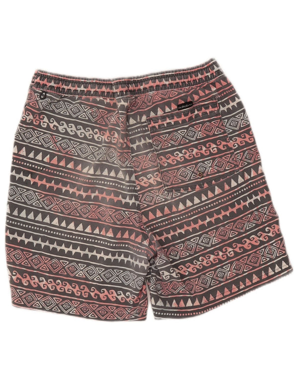 QUIKSILVER Boys Swimming Shorts 15-16 Years XL W32 Black Geometric