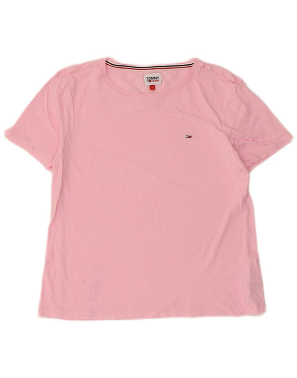 Tommy Hilfiger Womens T-Shirt Top UK 10 Small Pink Cotton