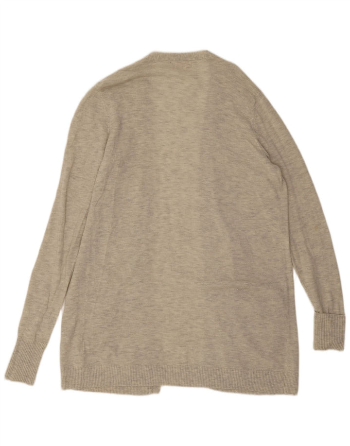Fat Face Womens Longline Open Cardigan Sweater UK 12 Medium Grey Wool
