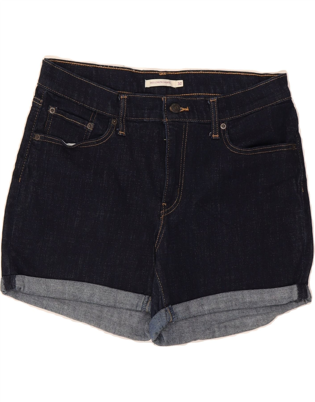 LEVI'S Womens Denim Shorts W32 Large Navy Blue Cotton Vintage Levi's and Second-Hand Levi's from Messina Hembry 