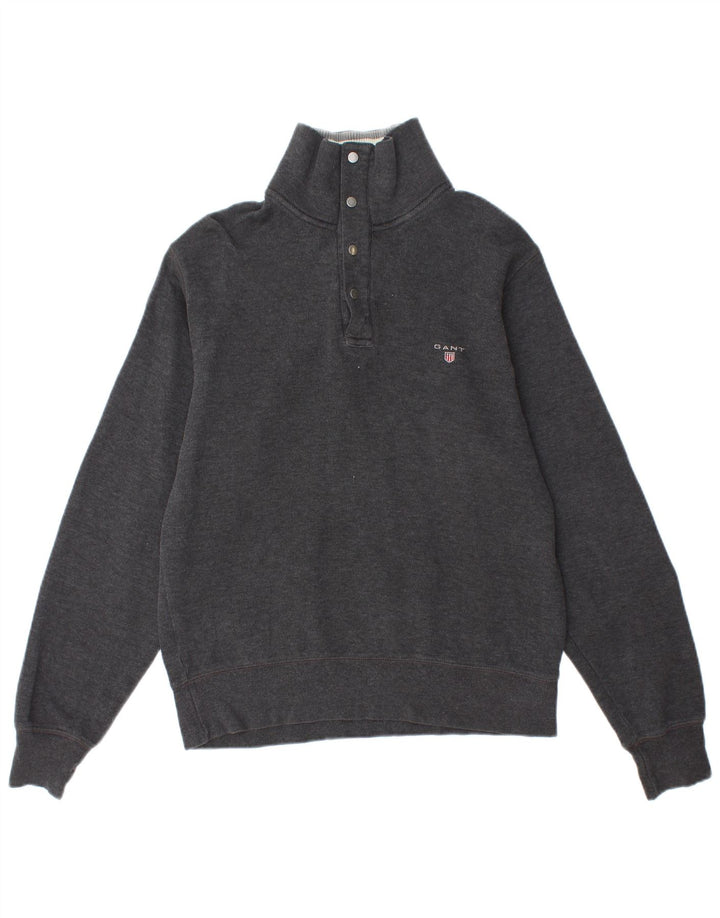 GANT Mens Zip Neck Jumper Sweater Small Grey Cotton