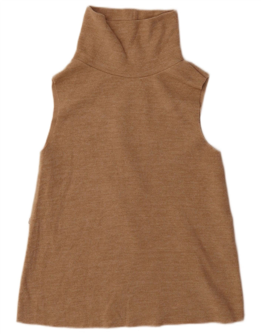 Zara Womens Vest Top UK 8 Small Beige Cotton