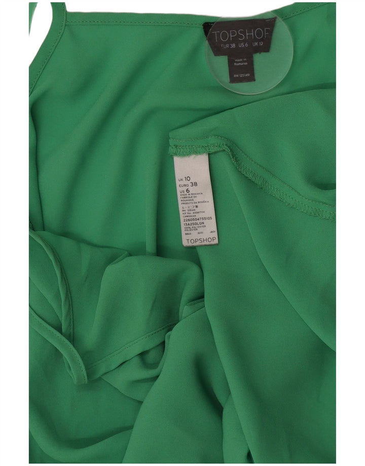 Topshop Womens Cami Top UK 10 Small Green Polyester