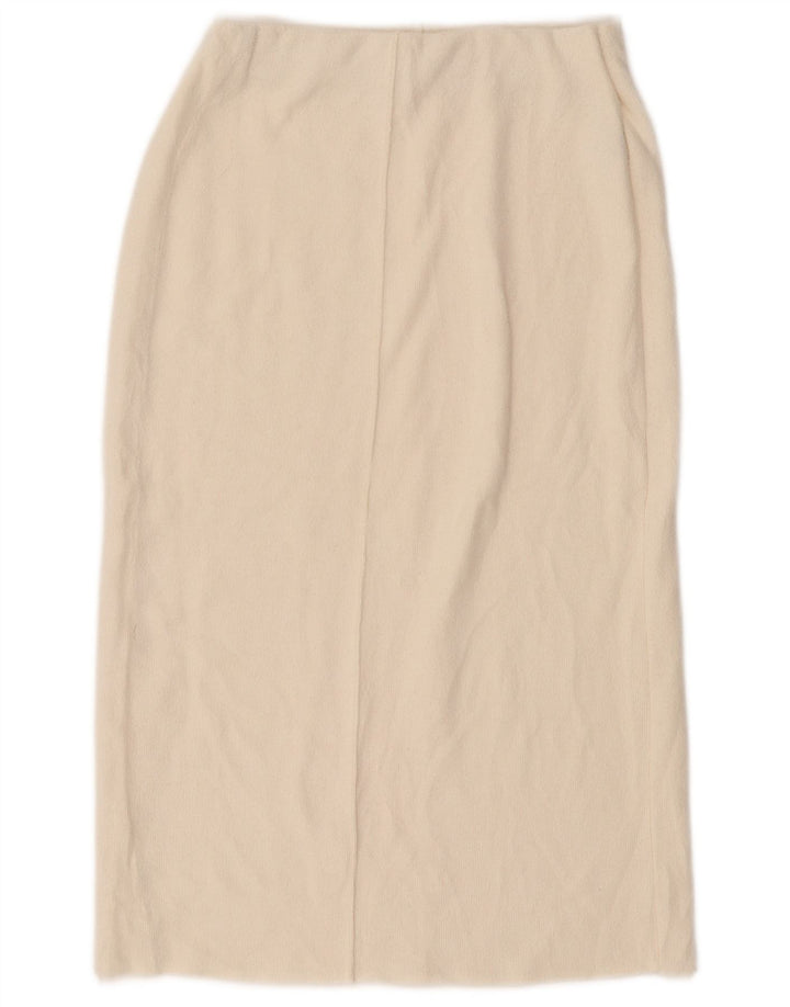 ZARA Womens Midi Straight Skirt Small W26 Off White Polyester