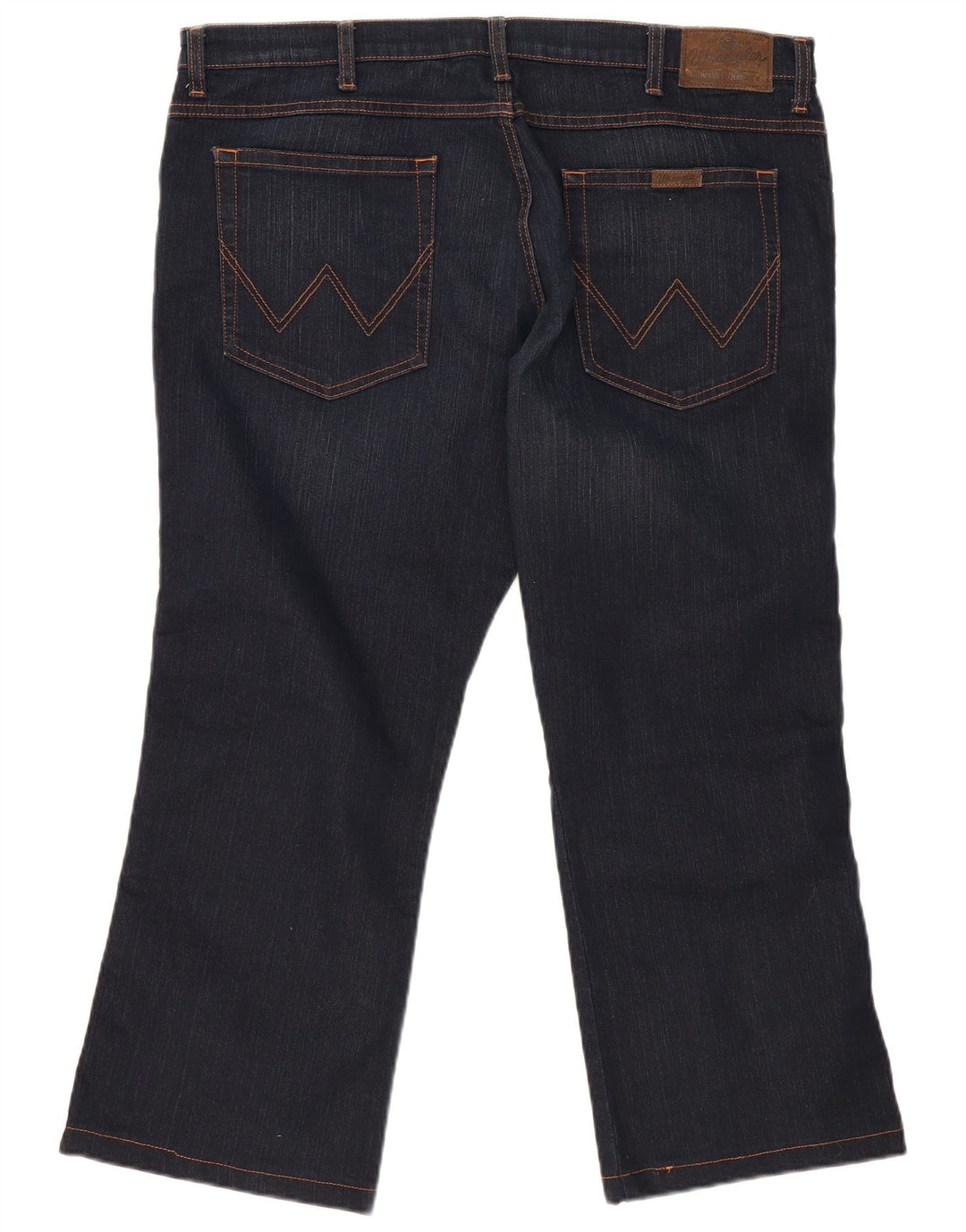 WRANGLER Mens Cropped Bootcut Jeans W38 L25 Navy Blue Cotton