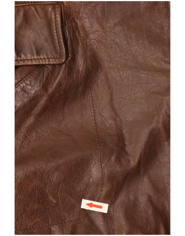 Conbipel Mens Natural Wear Leather Jacket IT 52 XL Brown