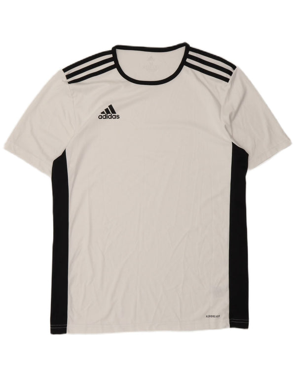 Adidas Mens Aeroready T-Shirt Top Medium White Colourblock Polyester