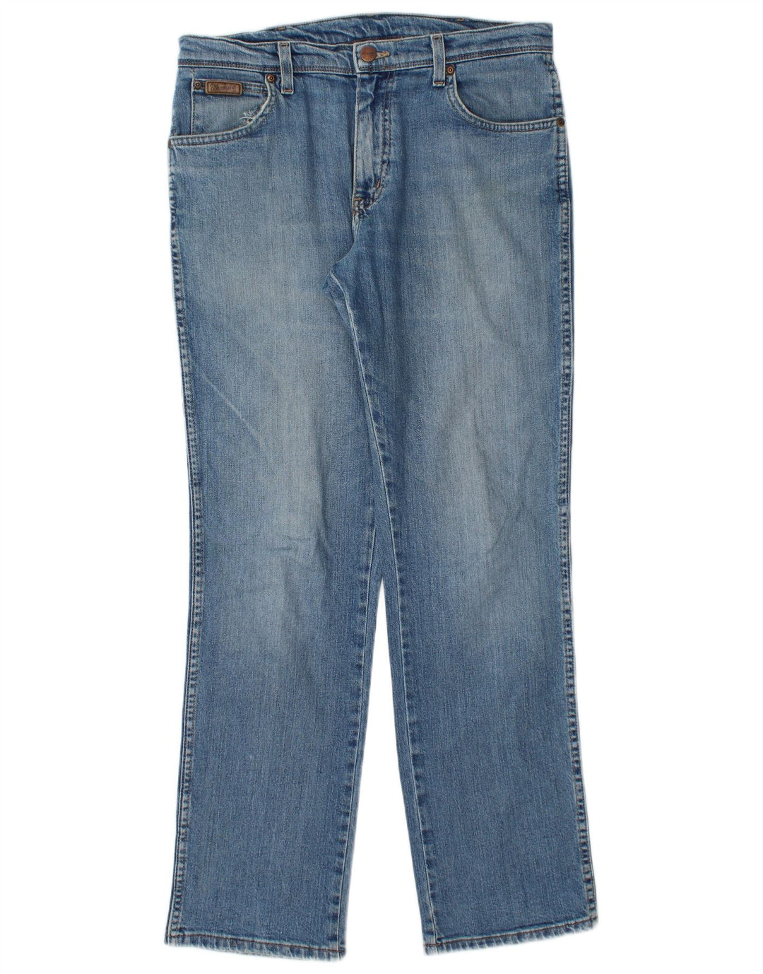 WRANGLER Mens Texas Stretch Straight Jeans W33 L32 Blue Cotton