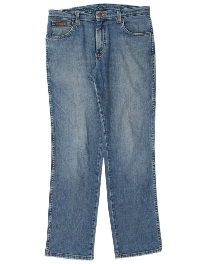 WRANGLER Mens Texas Stretch Straight Jeans W33 L32 Blue Cotton